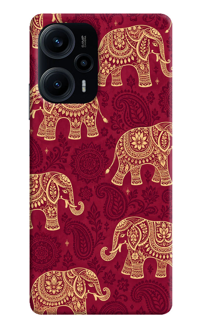 Maroon Elephant Poco F5 5G Hard Case Back Cover by Casekaro