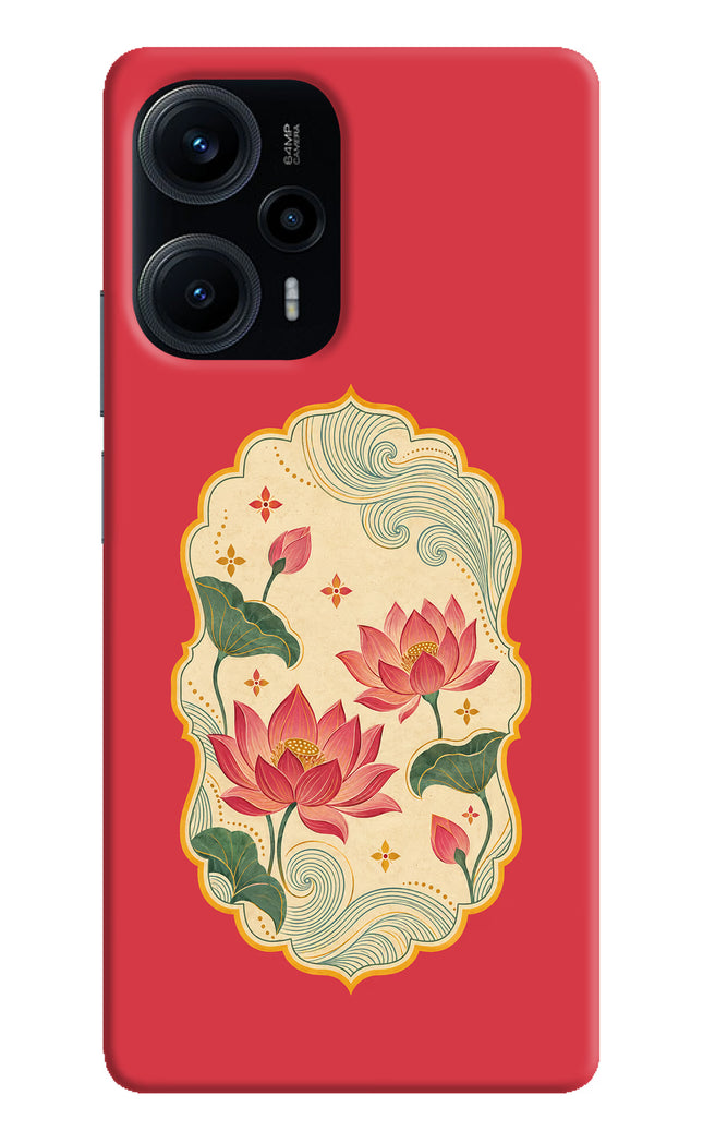 Pink Lotus Poco F5 5G Hard Case Back Cover by Casekaro