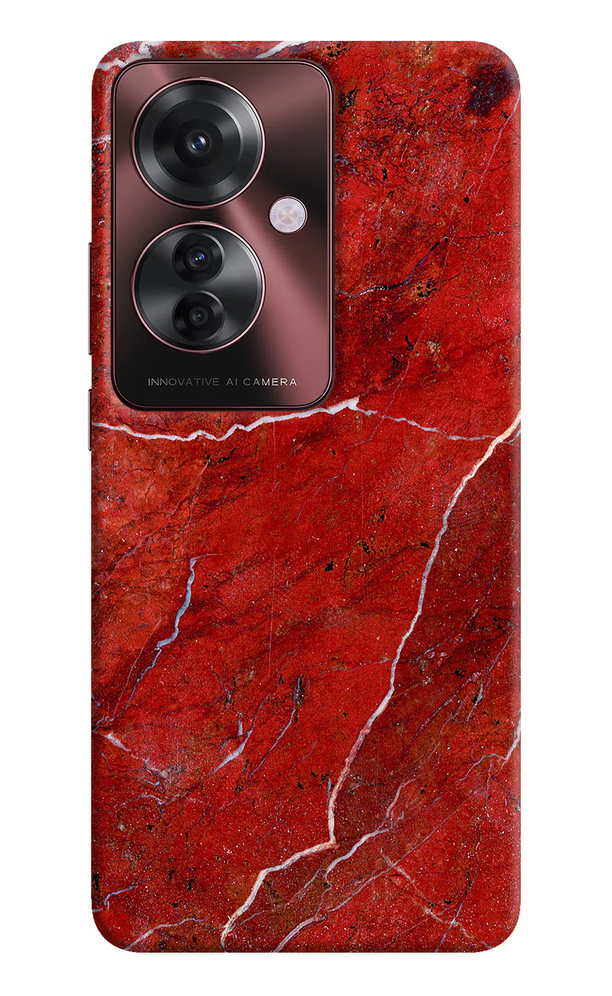 Red Marble Design Oppo F25 Pro 5G Hard Case Back Cover by Casekaro