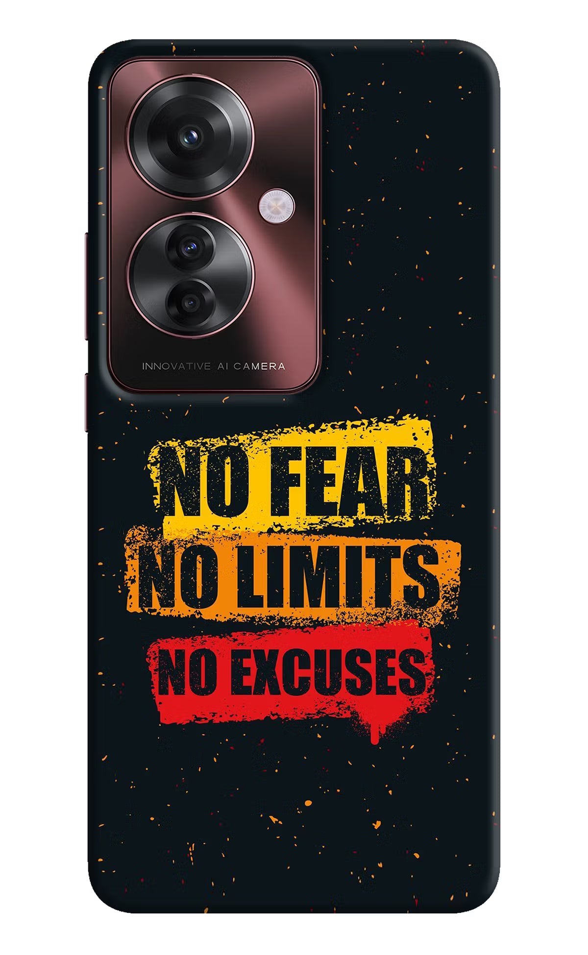 No Fear No Limits No Excuse Oppo F25 Pro 5G Hard Case Back Cover by Casekaro