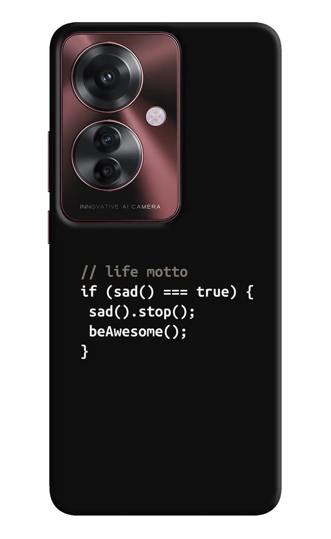 Life Motto Code Oppo F25 Pro 5G Hard Case Back Cover by Casekaro