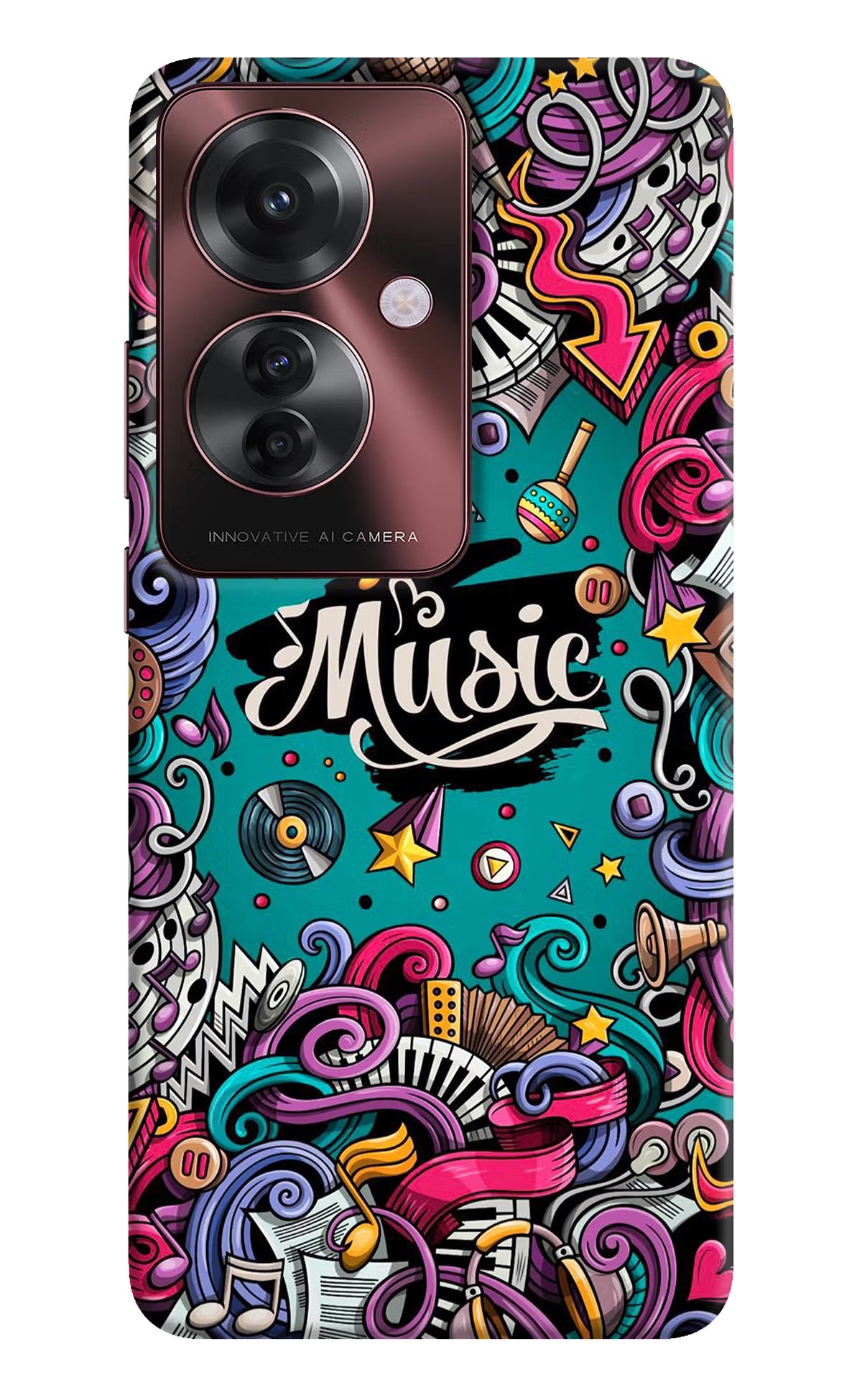 Music Graffiti Oppo F25 Pro 5G Hard Case Back Cover by Casekaro