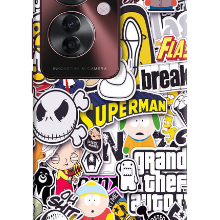Sticker Bomb Oppo F25 Pro 5G Hard Case Back Cover by Casekaro