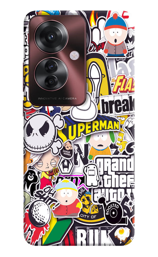 Sticker Bomb Oppo F25 Pro 5G Hard Case Back Cover by Casekaro