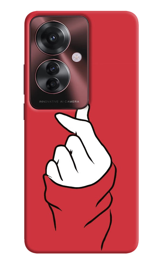 Korean Love Sign Oppo F25 Pro 5G Hard Case Back Cover by Casekaro