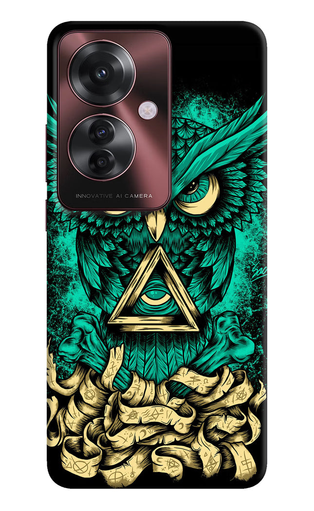 Green Owl Oppo F25 Pro 5G Hard Case Back Cover by Casekaro