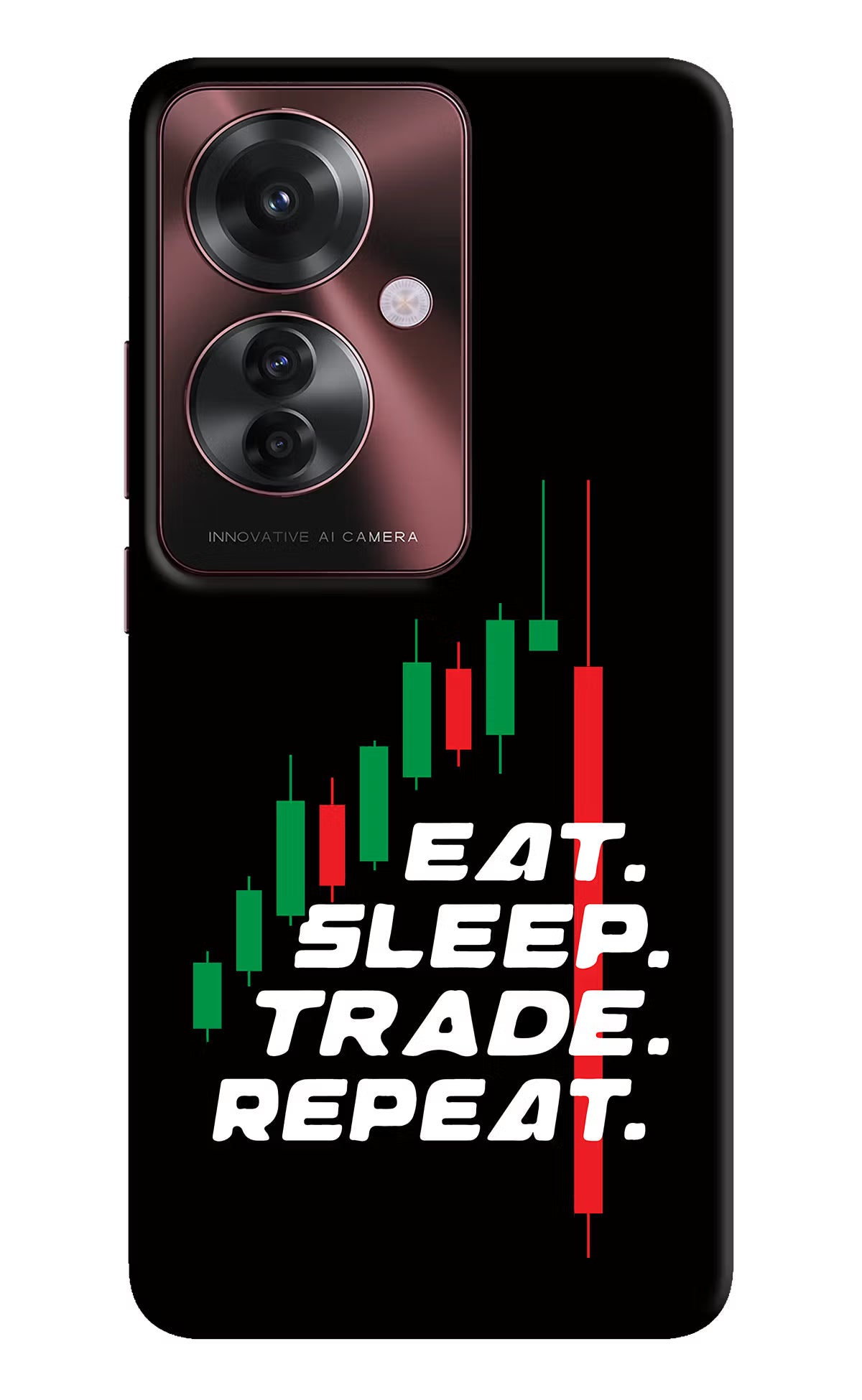 Eat Sleep Trade Repeat Oppo F25 Pro 5G Hard Case Back Cover by Casekaro