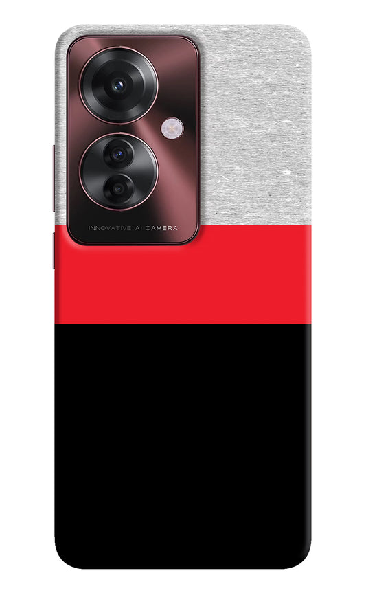 Tri Color Pattern Oppo F25 Pro 5G Hard Case Back Cover by Casekaro