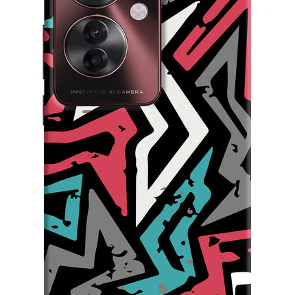 Geometric Graffiti Oppo F25 Pro 5G Hard Case Back Cover by Casekaro