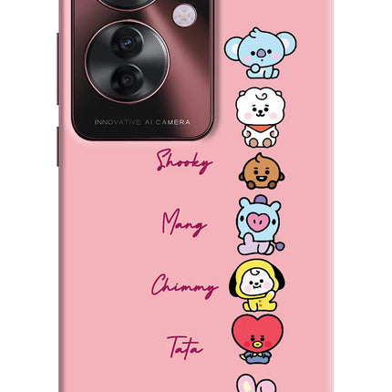 BTS names Oppo F25 Pro 5G Hard Case Back Cover by Casekaro