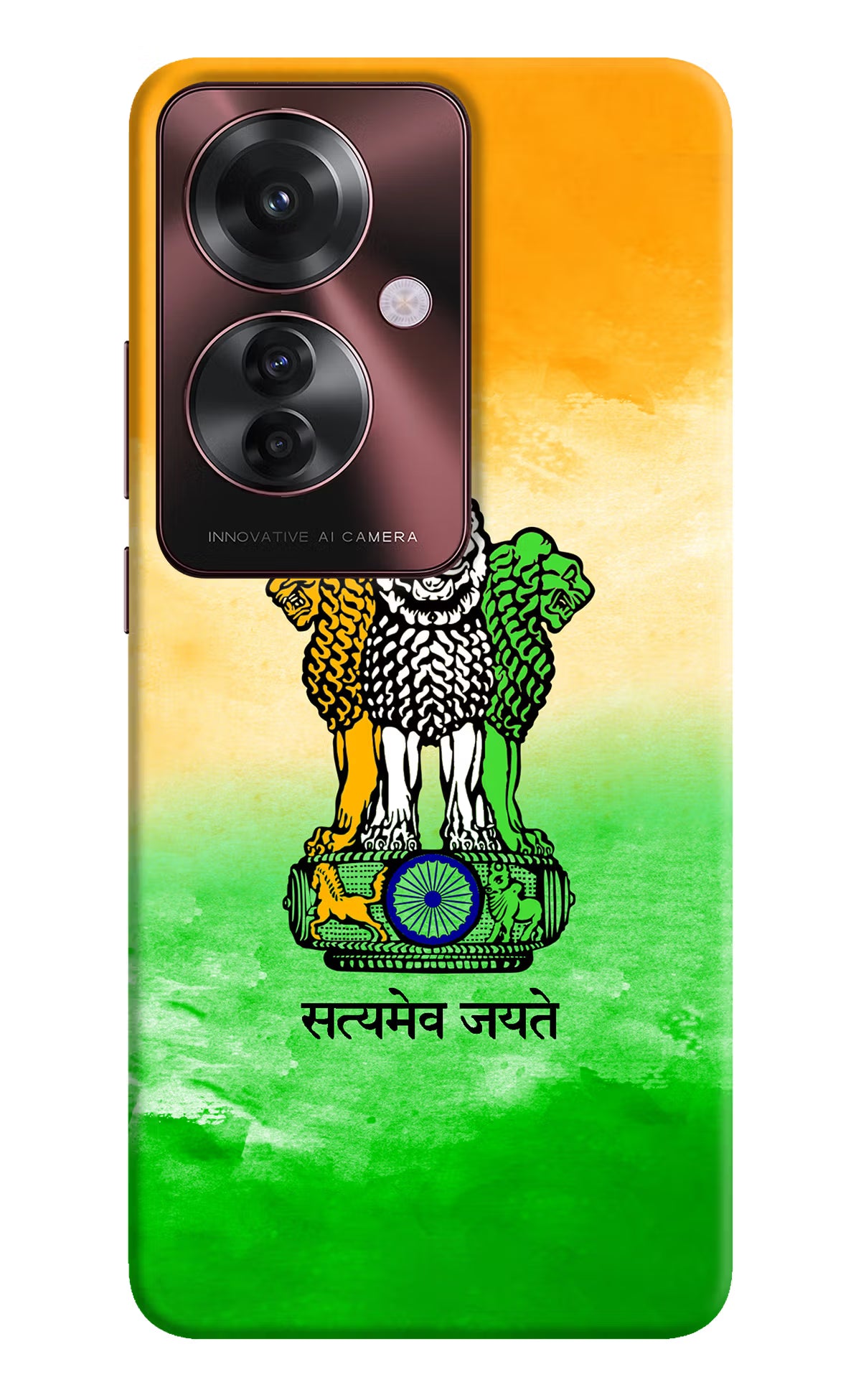 Satyamev Jayate Flag Oppo F25 Pro 5G Hard Case Back Cover by Casekaro