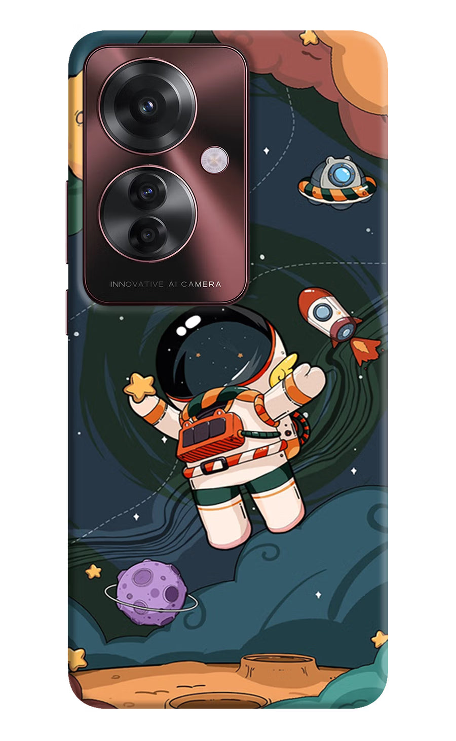 Cartoon Astronaut Oppo F25 Pro 5G Back Cover, Hard case