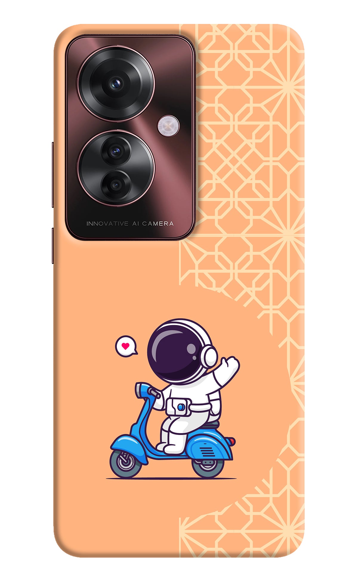 Cute Astronaut Riding Oppo F25 Pro 5G Back Cover