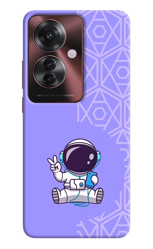 Cute Astronaut Chilling Oppo F25 Pro 5G Hard Case Back Cover by Casekaro