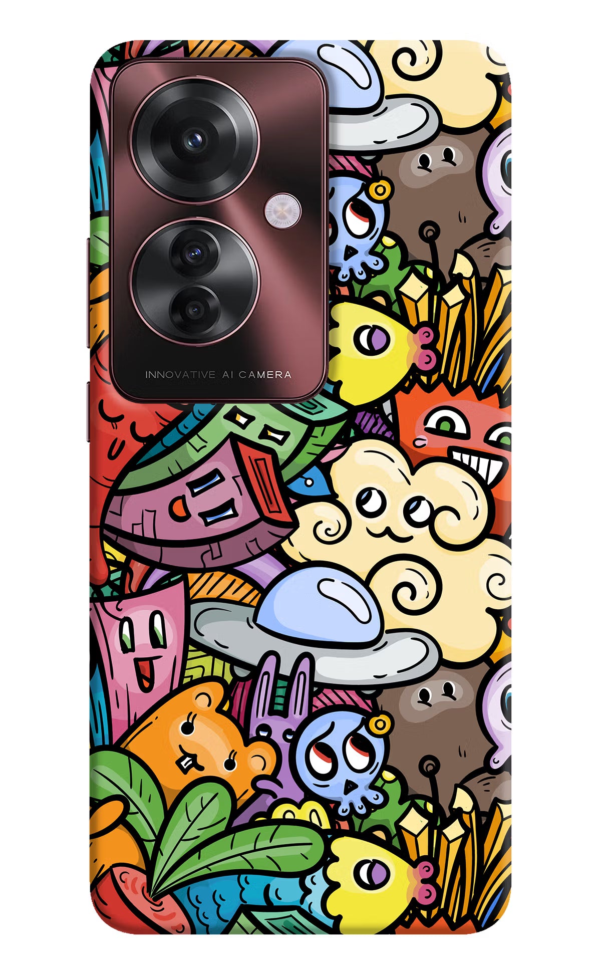 Veggie Doodle Oppo F25 Pro 5G Hard Case Back Cover by Casekaro