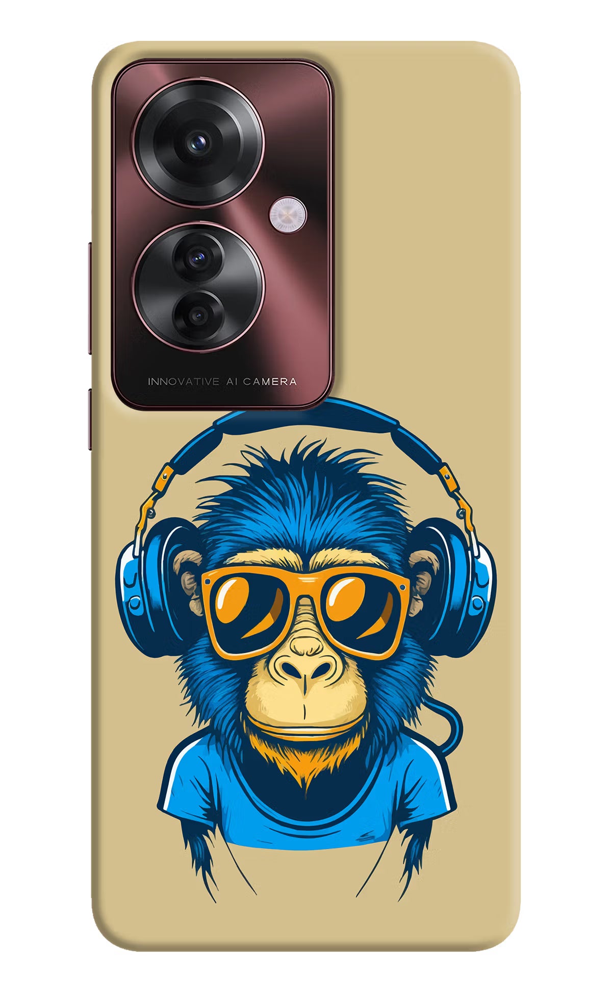 Monkey Headphone Oppo F25 Pro 5G Hard Case Back Cover by Casekaro