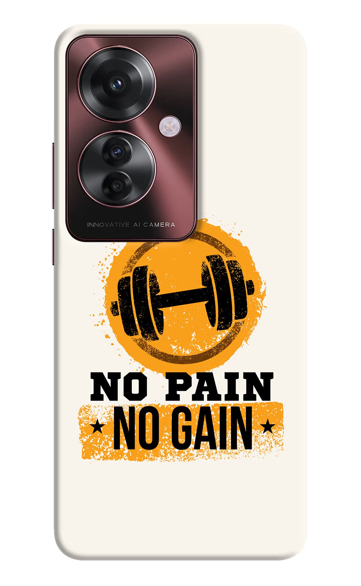 No Pain No Gain Oppo F25 Pro 5G Hard Case Back Cover by Casekaro