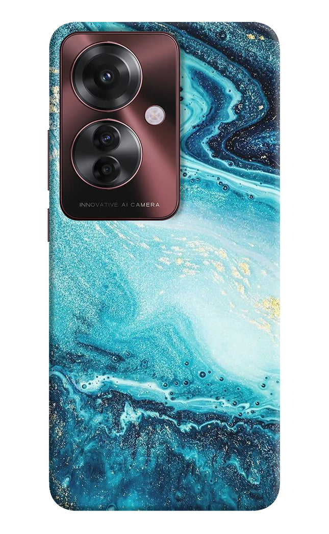 Blue Glitter Marble Oppo F25 Pro 5G Hard Case Back Cover by Casekaro