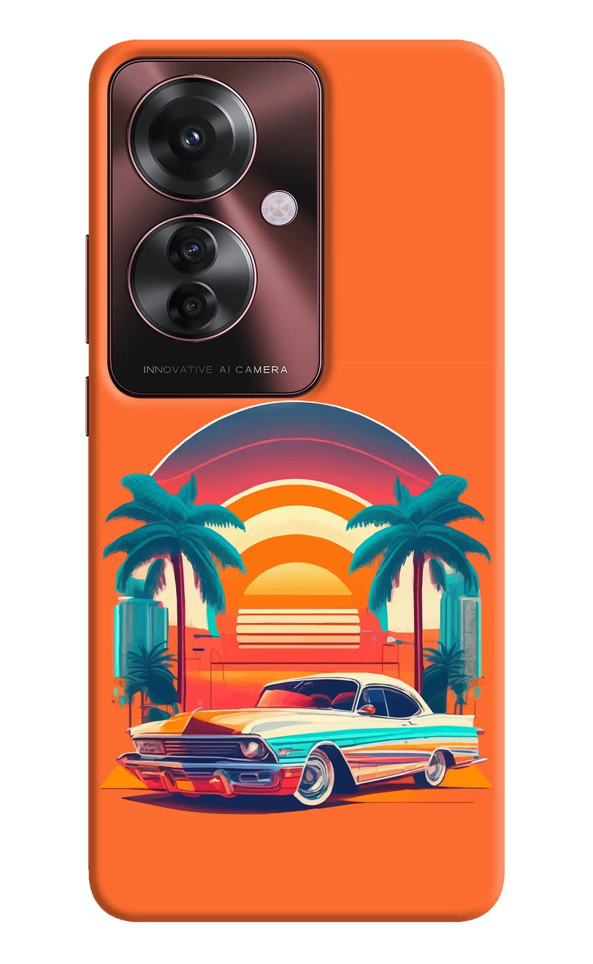 Palm Drive 80s Oppo F25 Pro 5G Hard Case Back Cover by Casekaro