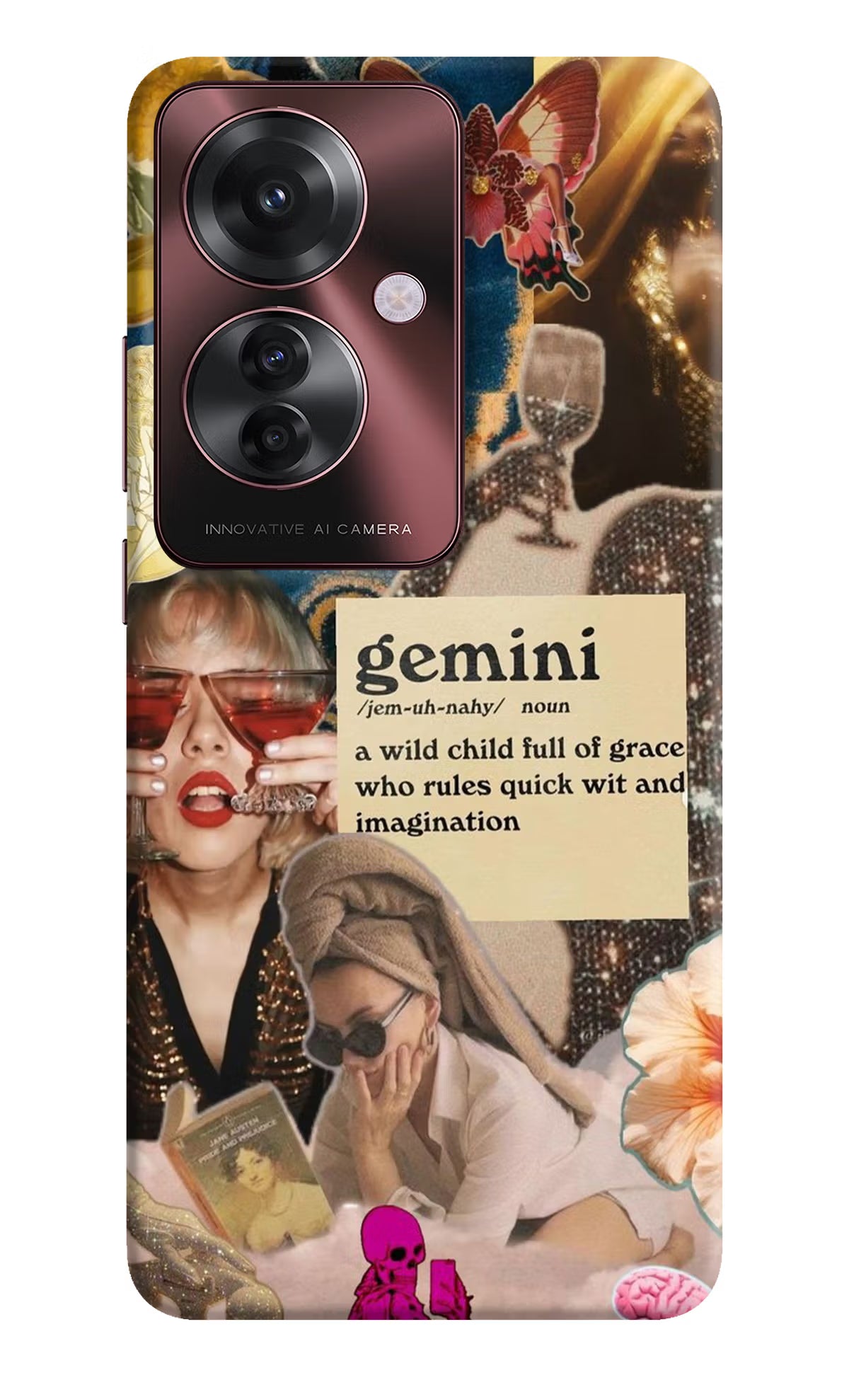 Gemini Zodiac Oppo F25 Pro 5G Hard Case Back Cover by Casekaro