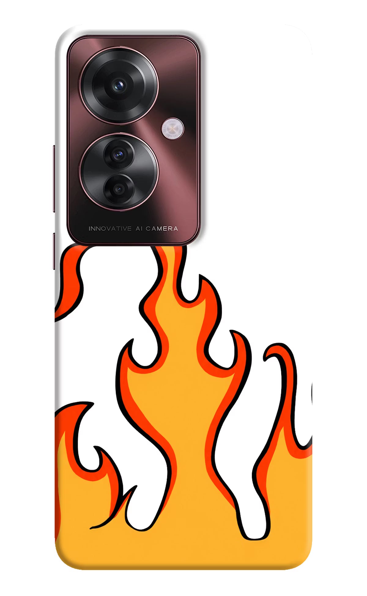 Fired Up – White Oppo F25 Pro 5G Hard Case Back Cover by Casekaro