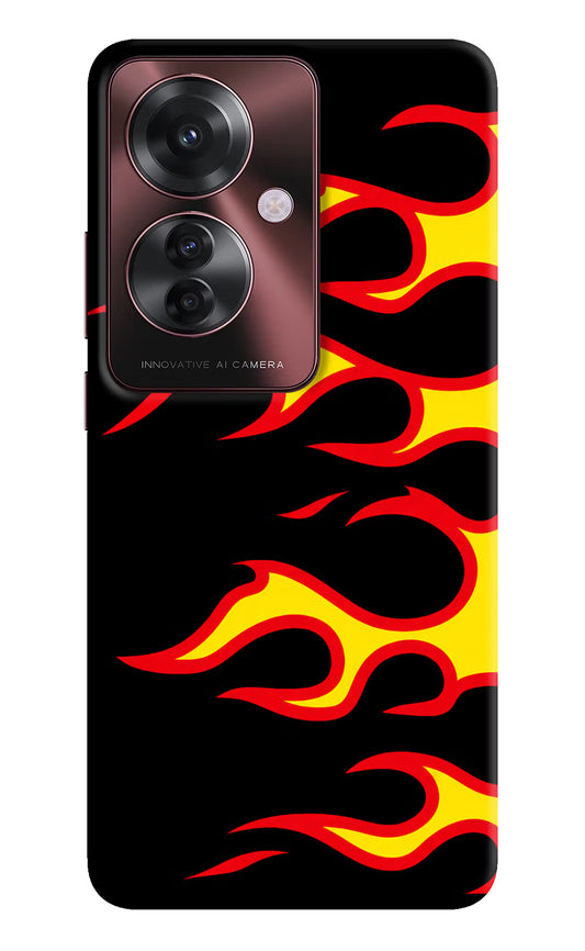 Side Sweep Flames Oppo F25 Pro 5G Hard Case Back Cover by Casekaro
