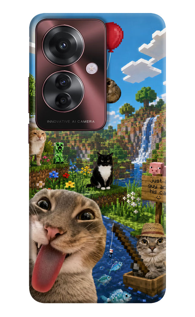 Minecraft Cat Chaos Oppo F25 Pro 5G Hard Case Back Cover by Casekaro