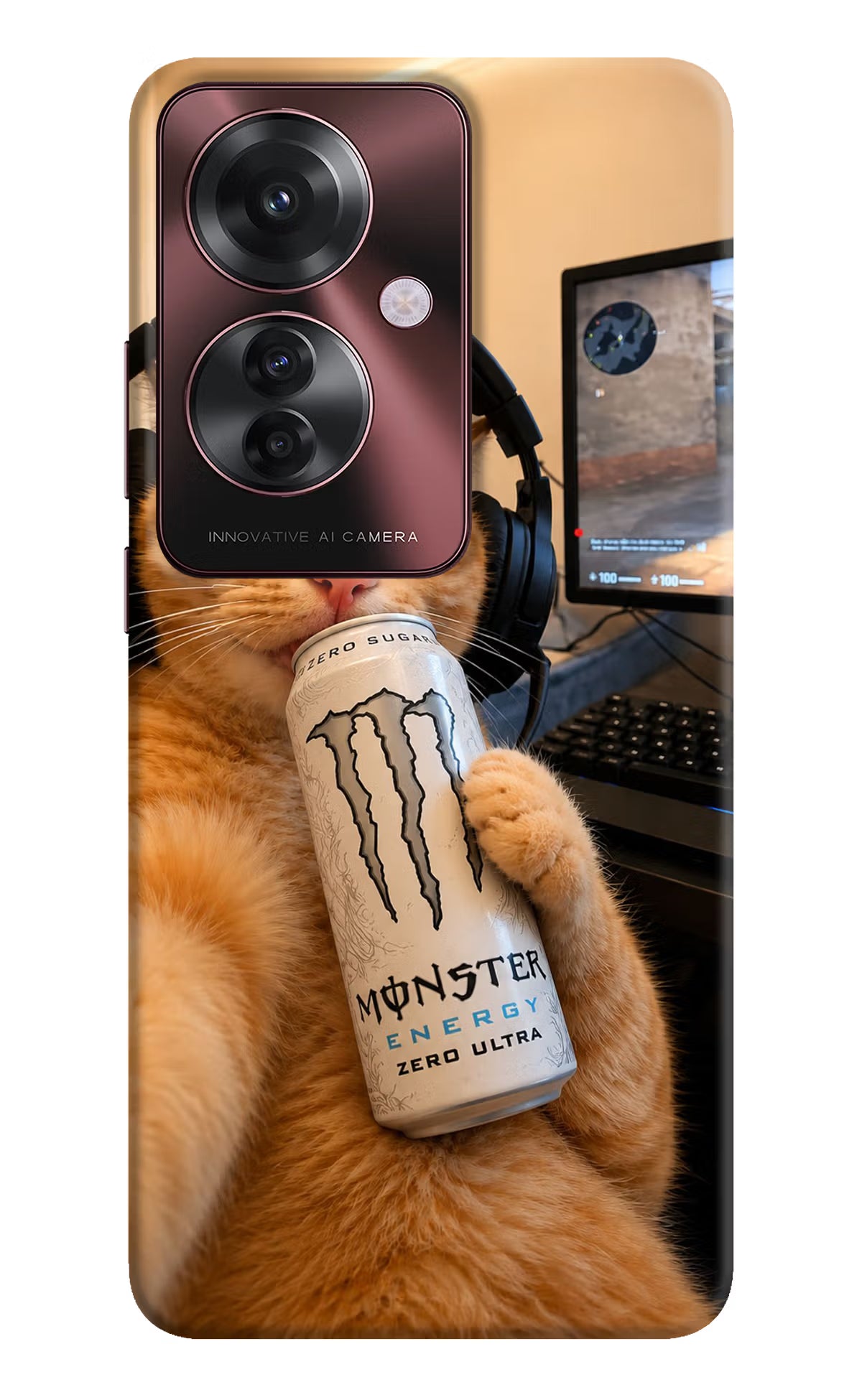 Gamer Cat Energy Oppo F25 Pro 5G Back Cover