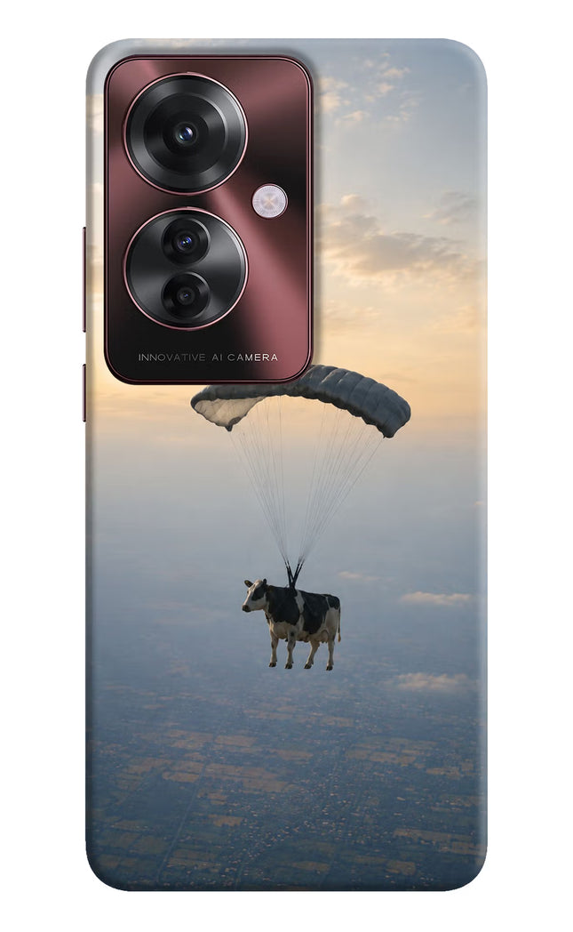 Skydiving Cow Oppo F25 Pro 5G Hard Case Back Cover by Casekaro