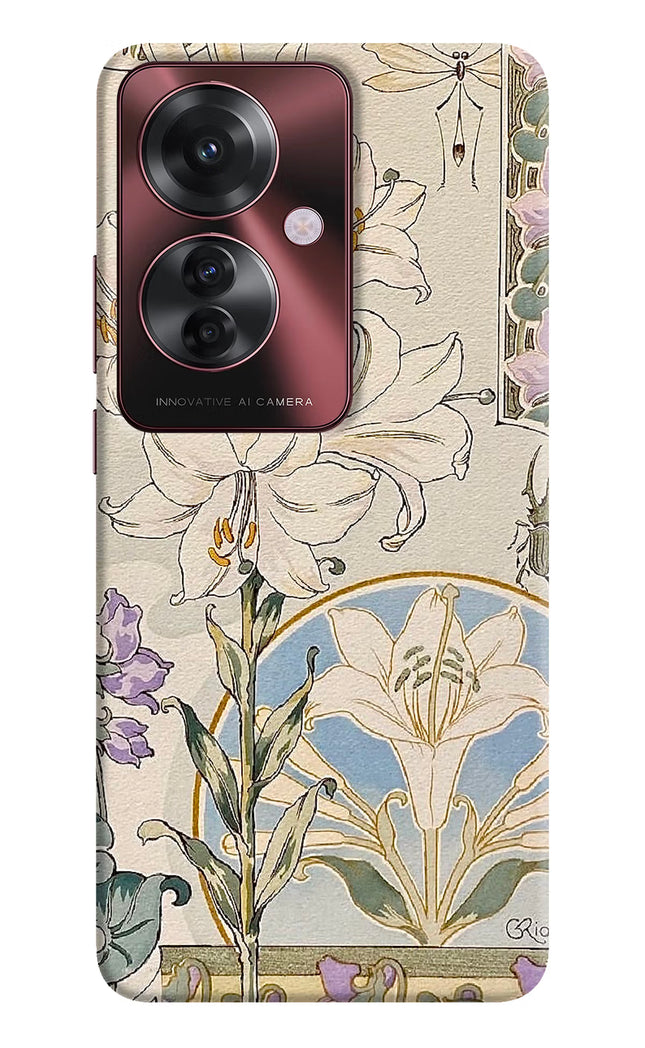 White Lily Oppo F25 Pro 5G Hard Case Back Cover by Casekaro