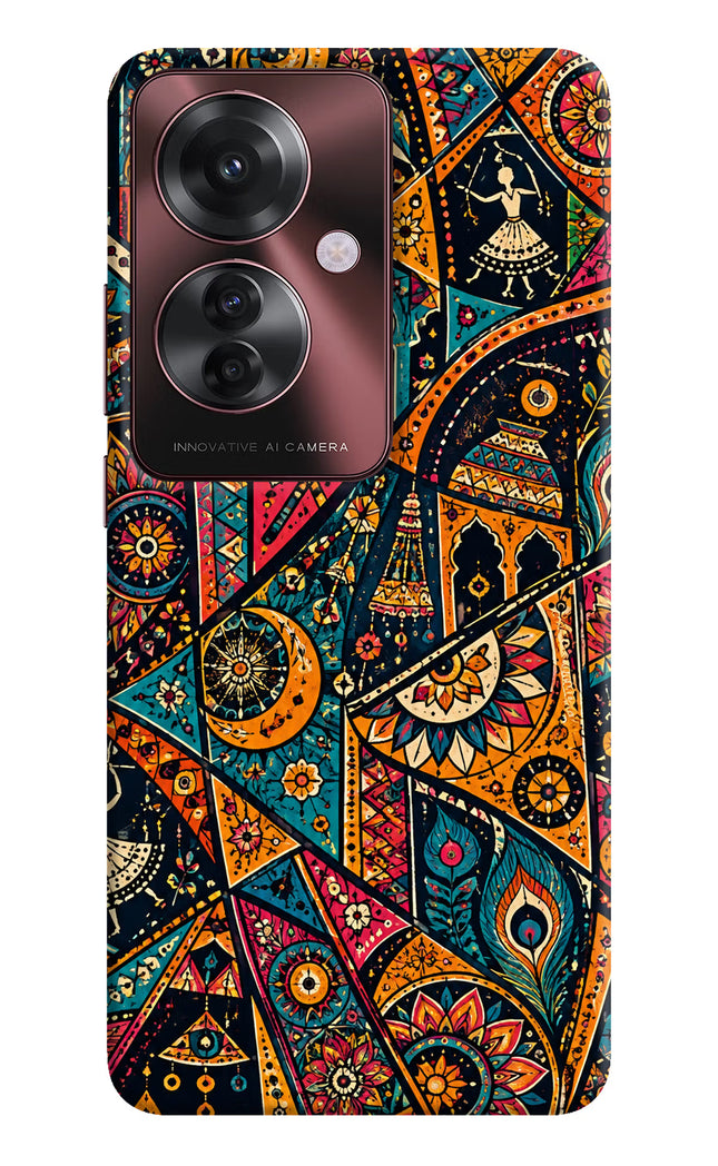 Folk Print Oppo F25 Pro 5G Hard Case Back Cover by Casekaro