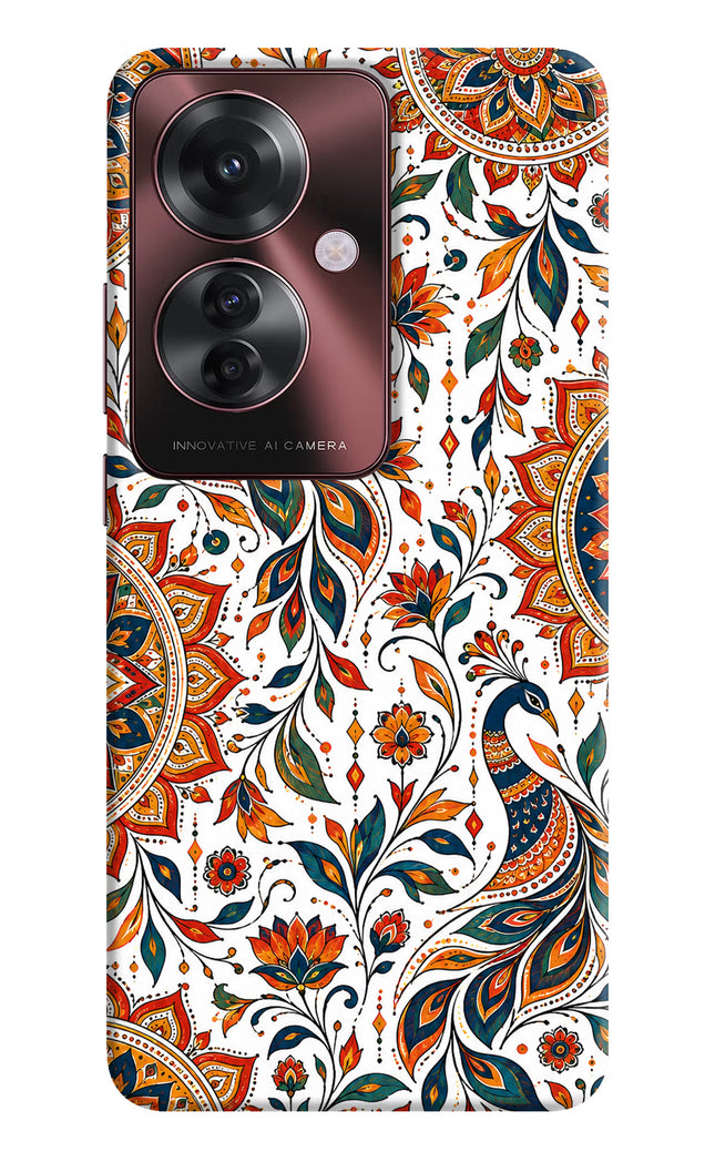 White Mayura Oppo F25 Pro 5G Hard Case Back Cover by Casekaro