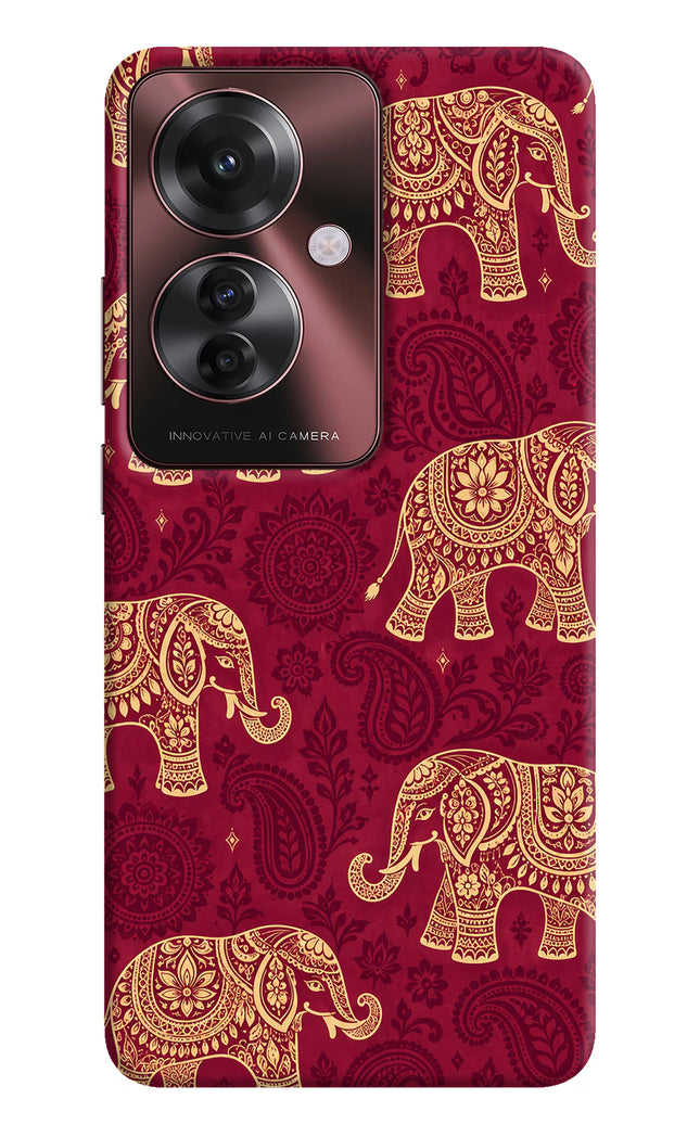 Maroon Elephant Oppo F25 Pro 5G Hard Case Back Cover by Casekaro
