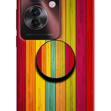 Multicolor Wooden Oppo F25 Pro 5G Pop Case by Casekaro