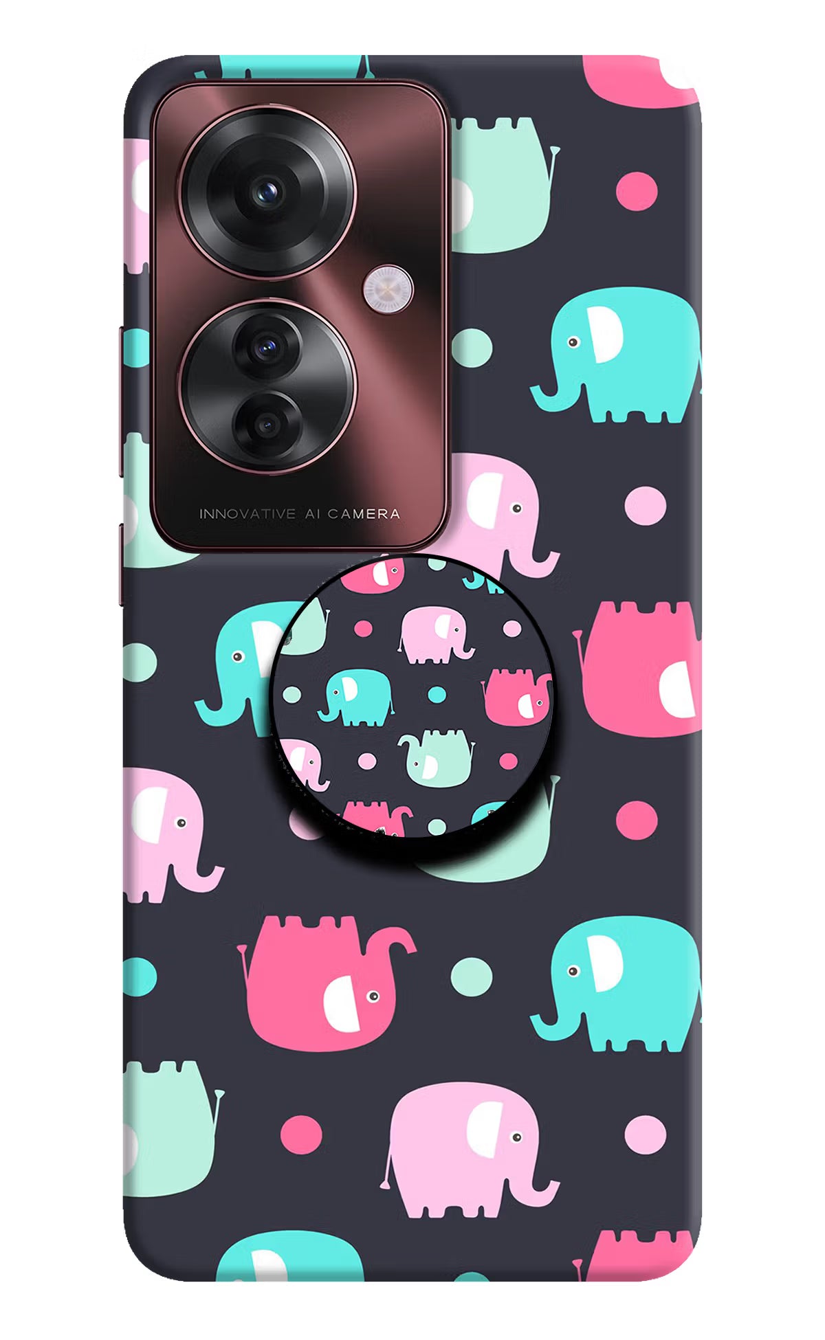 Baby Elephants Oppo F25 Pro 5G Pop Case by Casekaro
