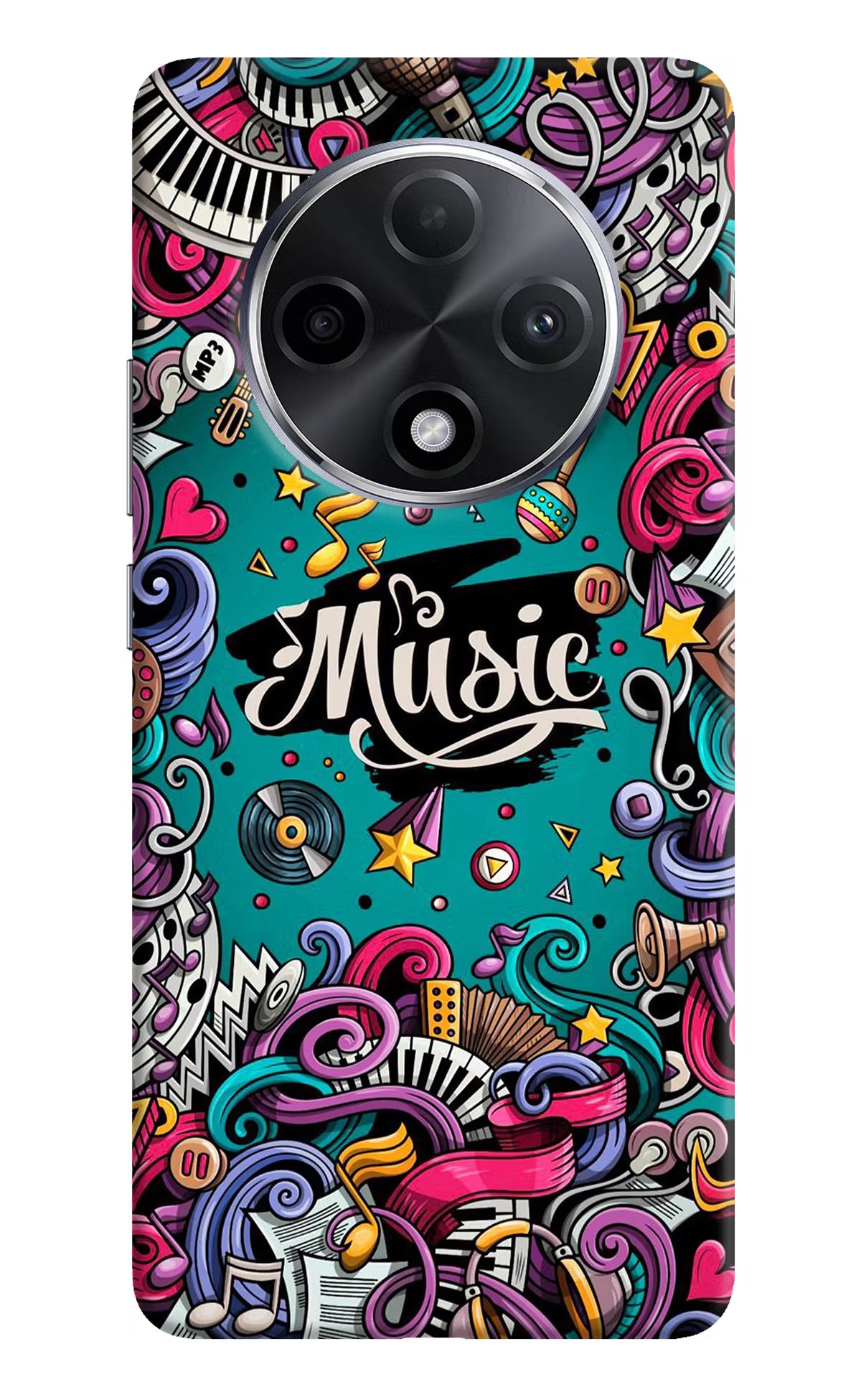 Music Graffiti Oppo F27 Pro Plus Hard Case Back Cover by Casekaro