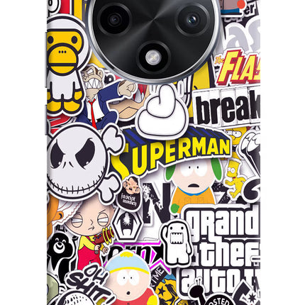 Sticker Bomb Oppo F27 Pro Plus Hard Case Back Cover by Casekaro