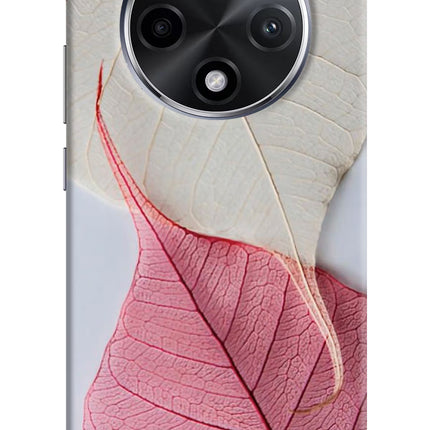 White Pink Leaf Oppo F27 Pro Plus Hard Case Back Cover by Casekaro