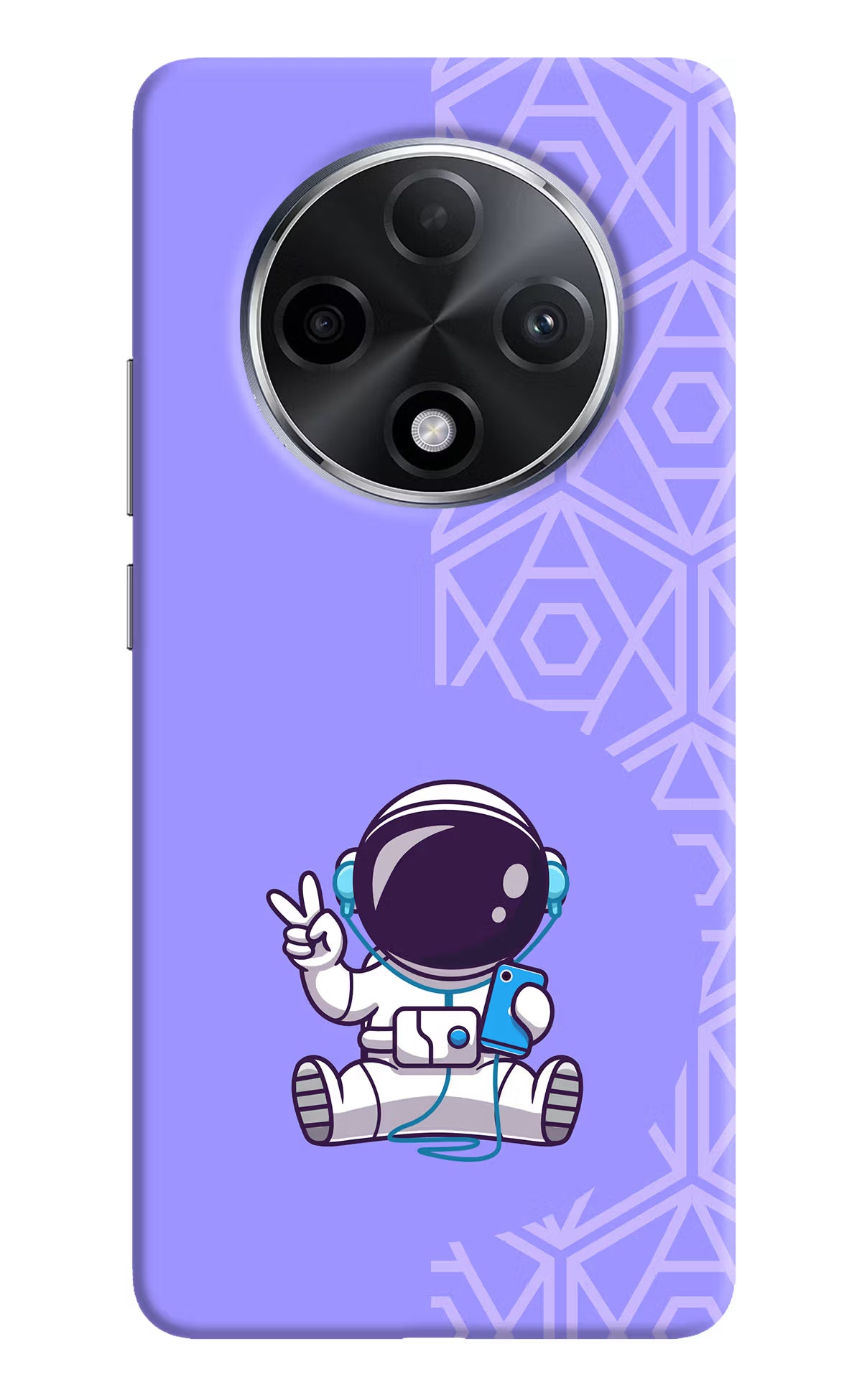 Cute Astronaut Chilling Oppo F27 Pro Plus Hard Case Back Cover by Casekaro