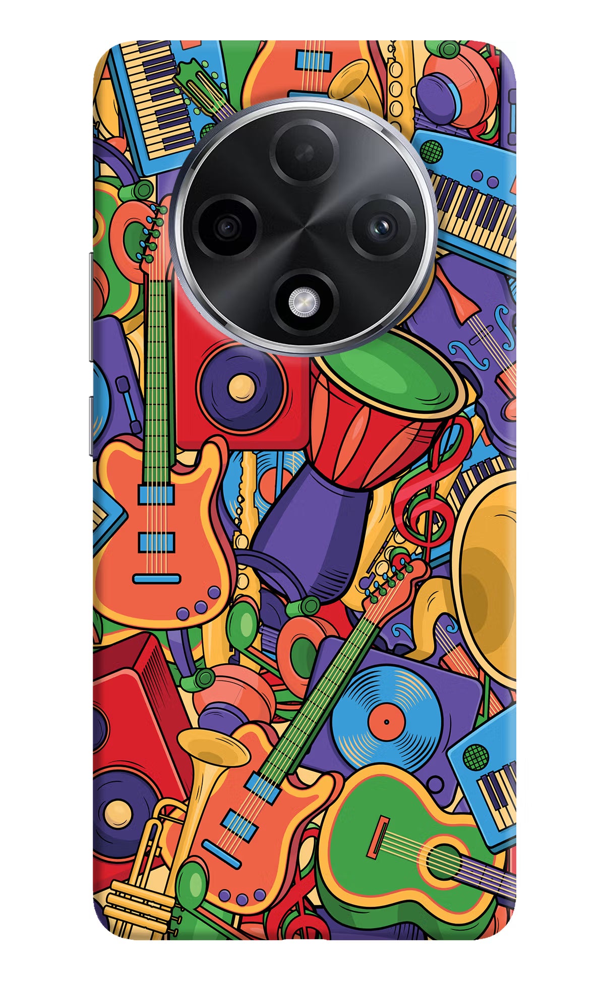 Music Instrument Doodle Oppo F27 Pro Plus Hard Case Back Cover by Casekaro