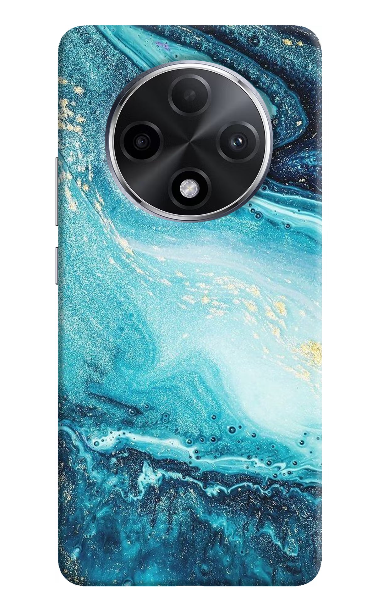 Blue Glitter Marble Oppo F27 Pro Plus Hard Case Back Cover by Casekaro