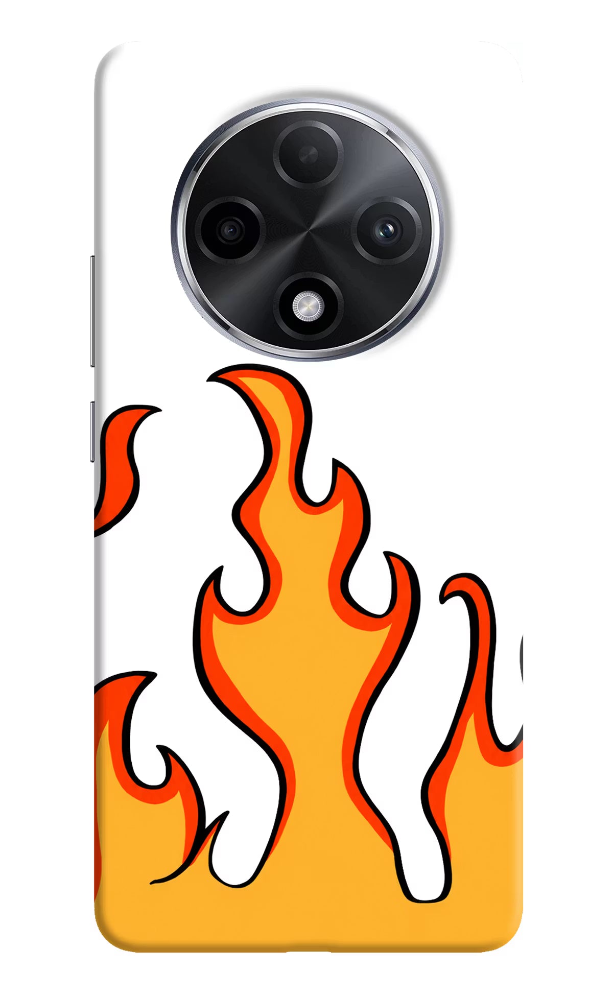 Fired Up – White Oppo F27 Pro Plus Hard Case Back Cover by Casekaro