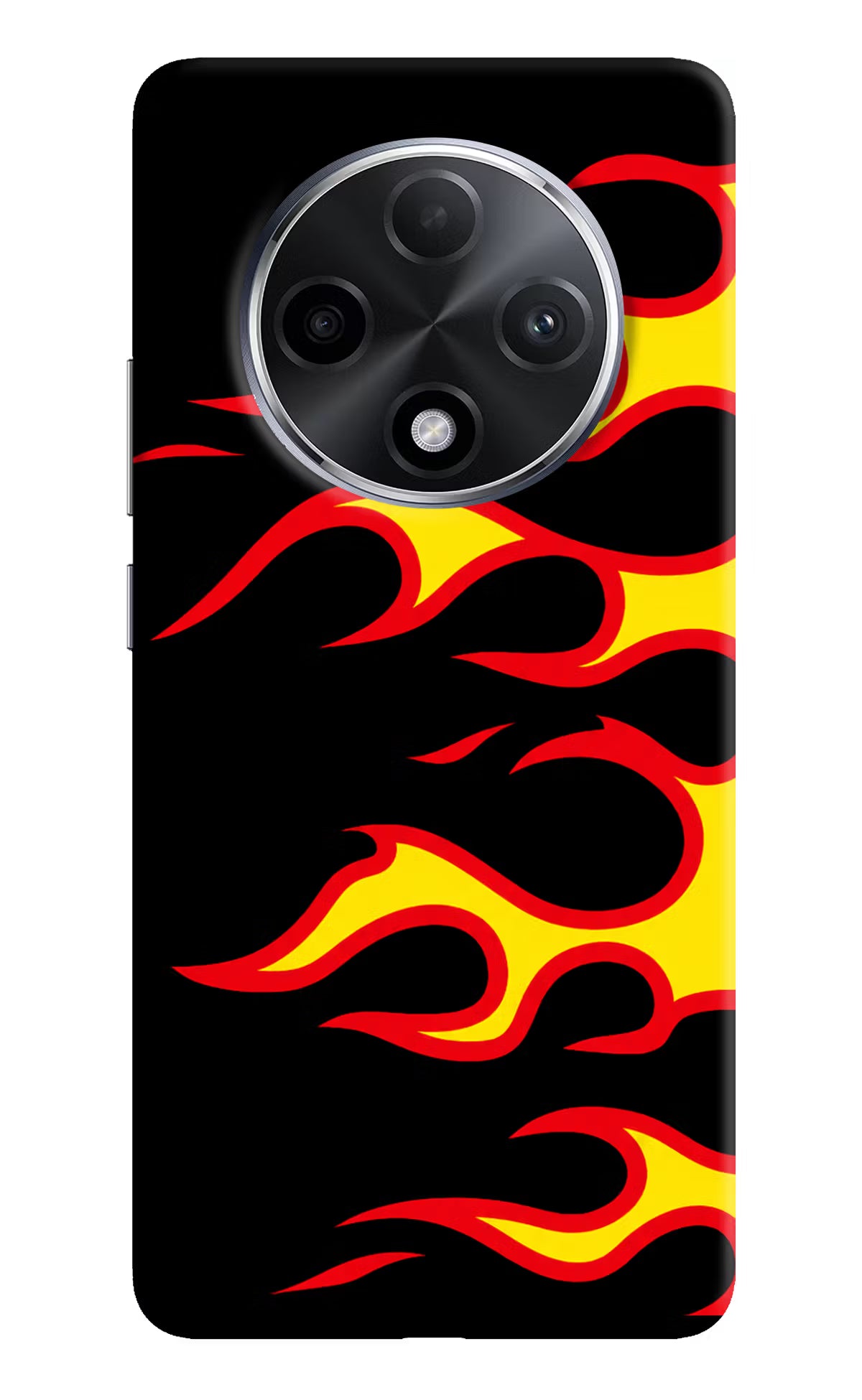 Side Sweep Flames Oppo F27 Pro Plus Hard Case Back Cover by Casekaro