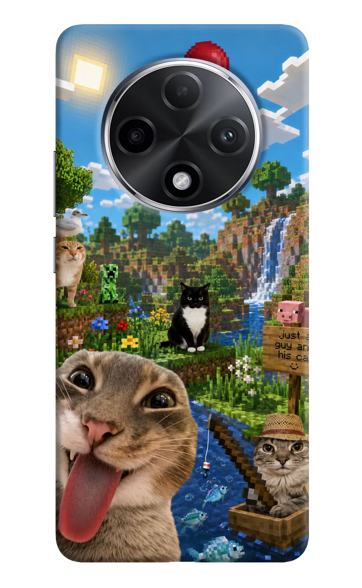 Minecraft Cat Chaos Oppo F27 Pro Plus Back Cover