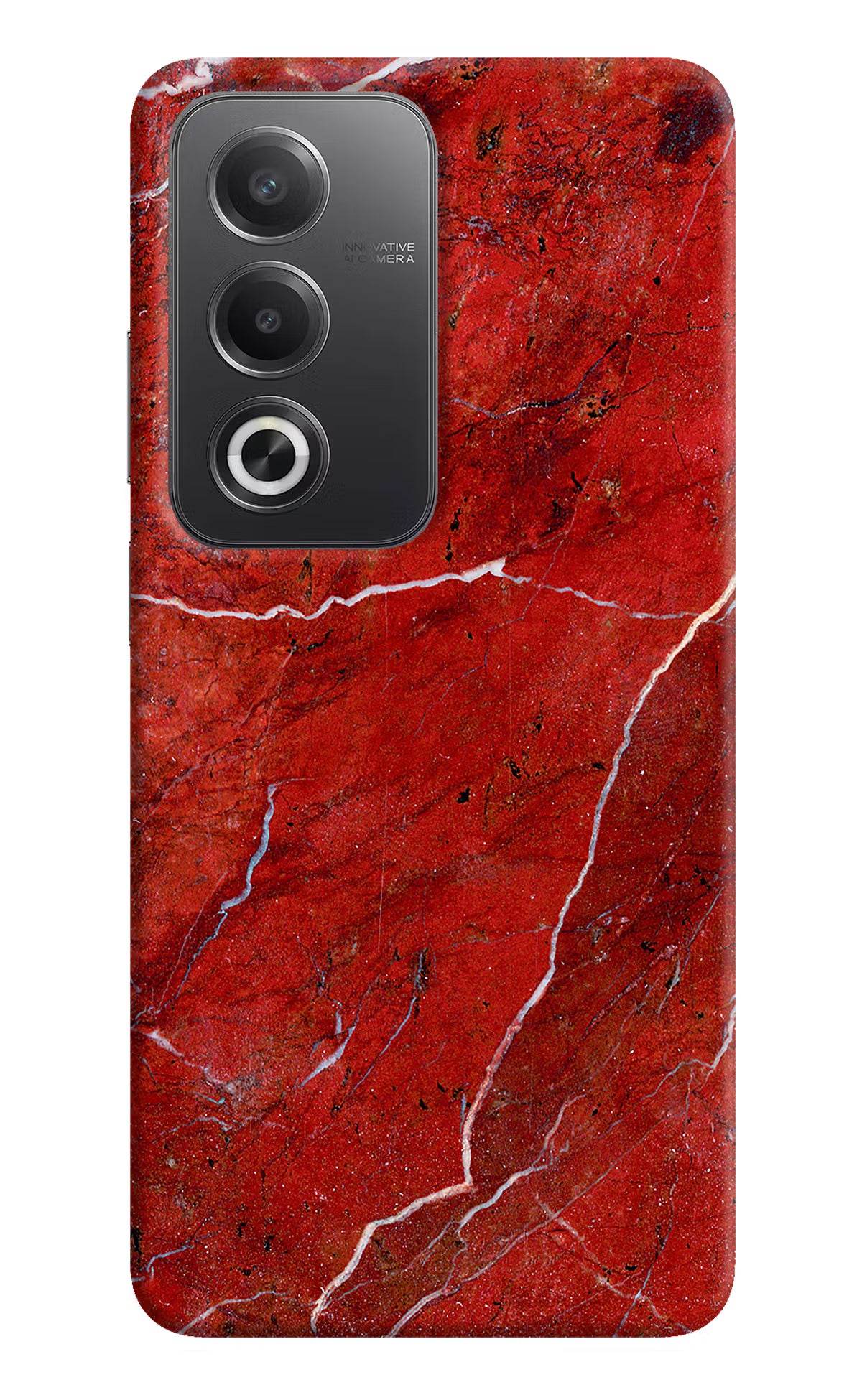 Red Marble Design Oppo A3 Pro 5G Hard Case Back Cover by Casekaro