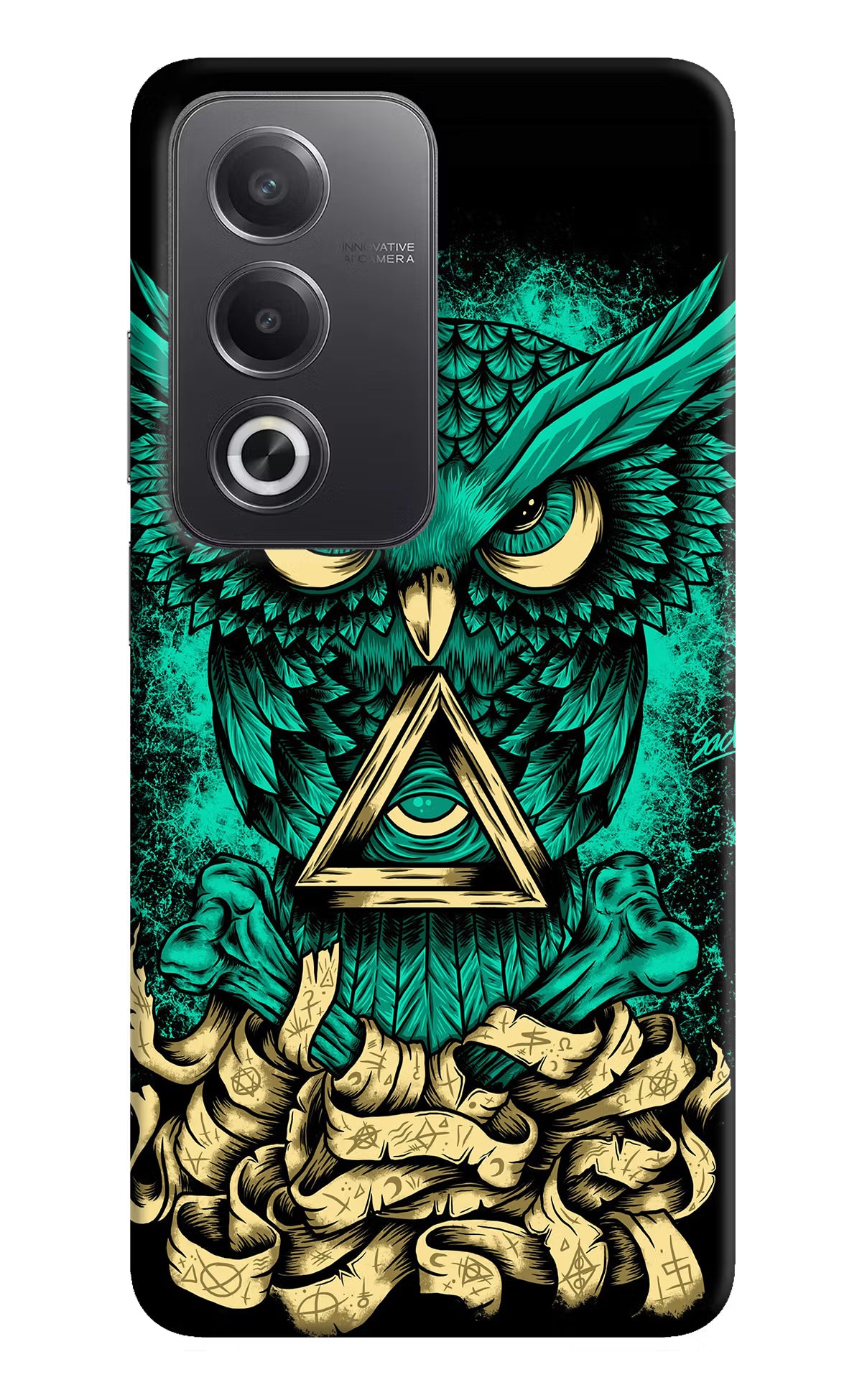 Green Owl Oppo A3 Pro 5G Hard Case Back Cover by Casekaro