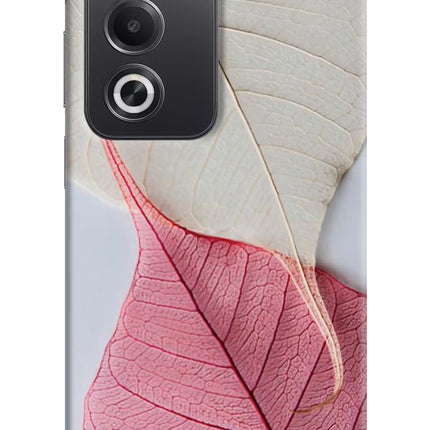 White Pink Leaf Oppo A3 Pro 5G Hard Case Back Cover by Casekaro