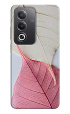White Pink Leaf Oppo A3 Pro 5G Hard Case Back Cover by Casekaro