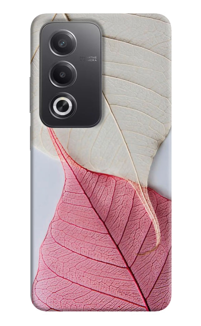 White Pink Leaf Oppo A3 Pro 5G Hard Case Back Cover by Casekaro