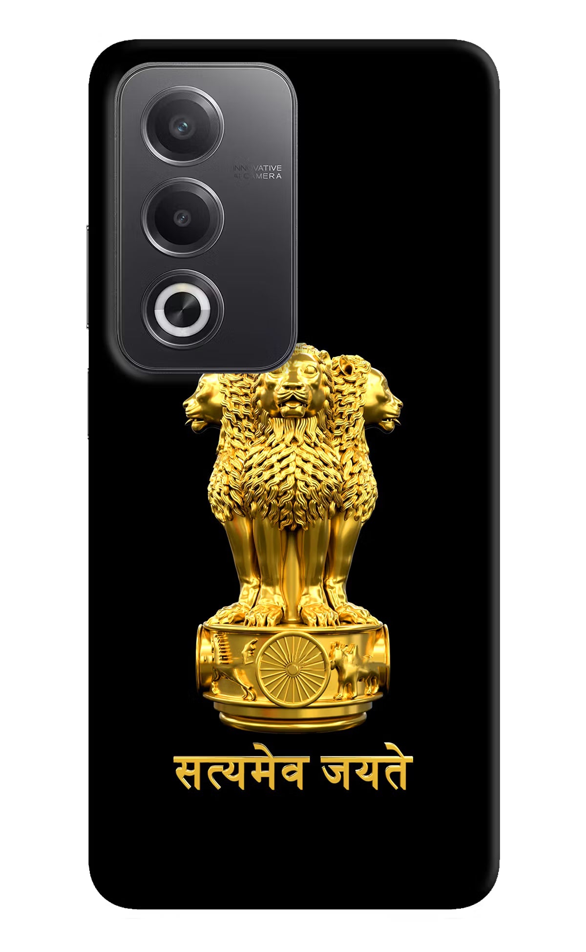 Satyamev Jayate Golden Oppo A3 Pro 5G Hard Case Back Cover by Casekaro